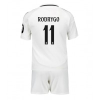 Echipament fotbal Real Madrid Rodrygo Goes #11 Tricou Acasa 2024-25 pentru copii maneca scurta (+ Pantaloni scurti)